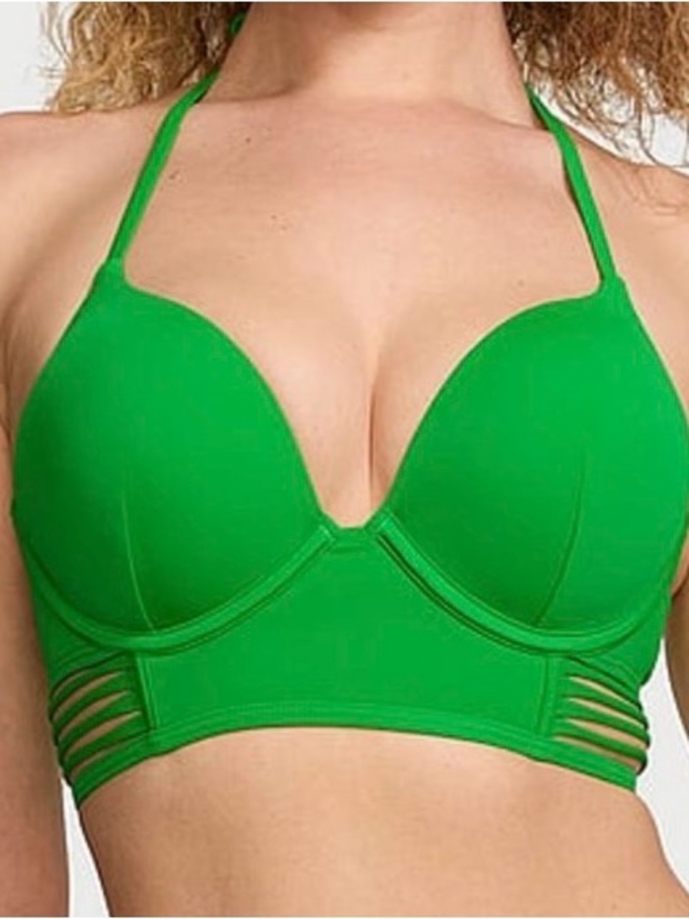 Victoria's Secret Swim Bombshell Longline Push-Up Bikini Top 32C Island Jade